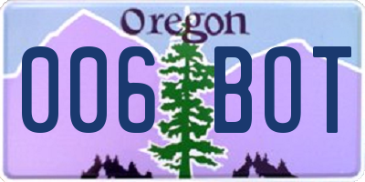OR license plate 006BOT