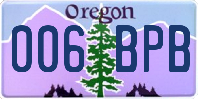 OR license plate 006BPB