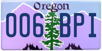 OR license plate 006BPI