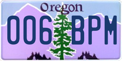OR license plate 006BPM