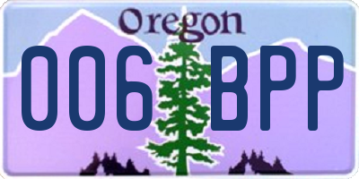 OR license plate 006BPP