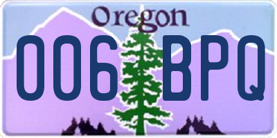 OR license plate 006BPQ