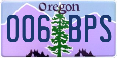 OR license plate 006BPS