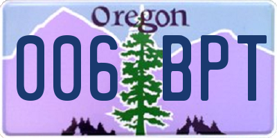 OR license plate 006BPT