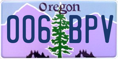 OR license plate 006BPV