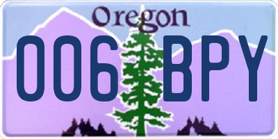 OR license plate 006BPY