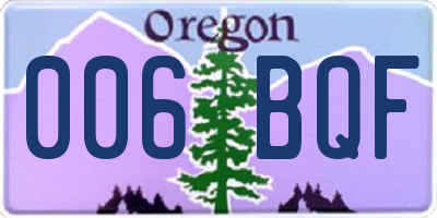 OR license plate 006BQF