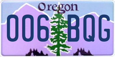 OR license plate 006BQG