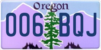 OR license plate 006BQJ