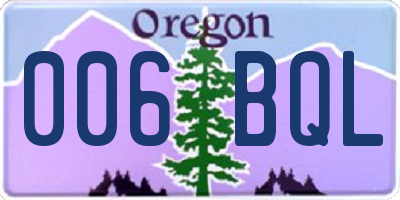OR license plate 006BQL