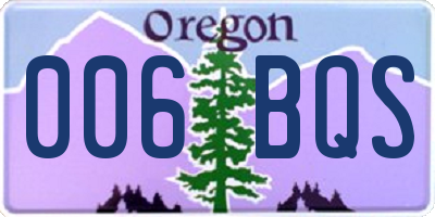 OR license plate 006BQS