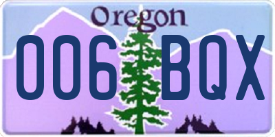 OR license plate 006BQX