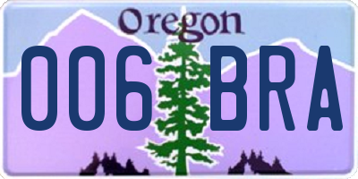 OR license plate 006BRA
