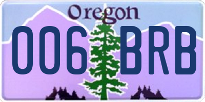 OR license plate 006BRB