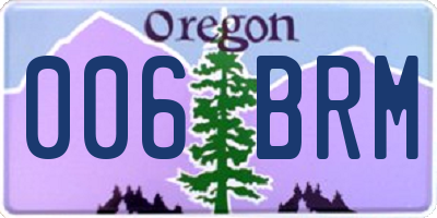 OR license plate 006BRM