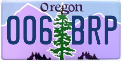 OR license plate 006BRP