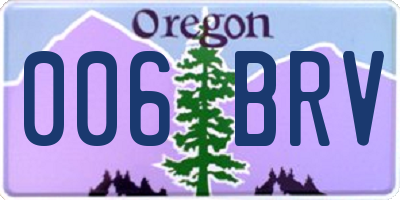 OR license plate 006BRV