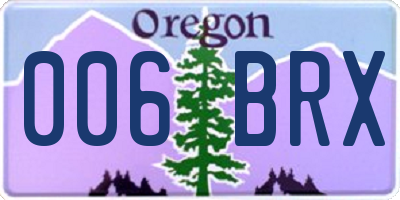 OR license plate 006BRX