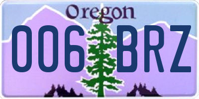 OR license plate 006BRZ