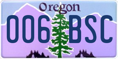 OR license plate 006BSC