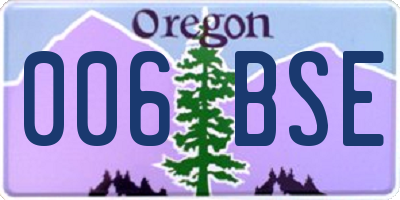 OR license plate 006BSE