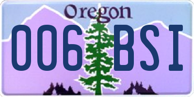 OR license plate 006BSI