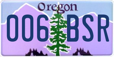 OR license plate 006BSR