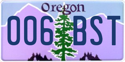 OR license plate 006BST