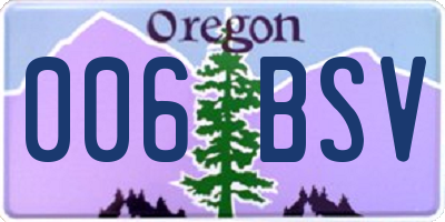 OR license plate 006BSV