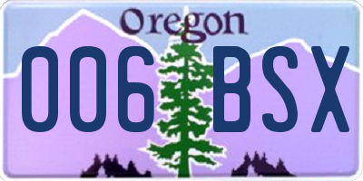 OR license plate 006BSX