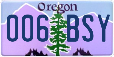OR license plate 006BSY