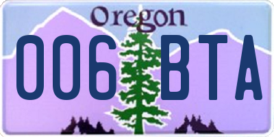 OR license plate 006BTA