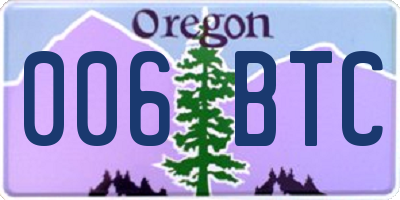 OR license plate 006BTC
