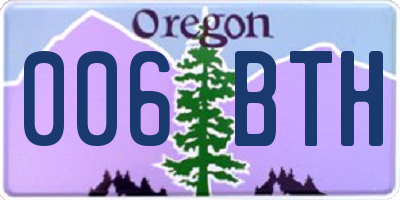 OR license plate 006BTH