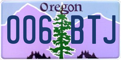 OR license plate 006BTJ