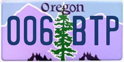 OR license plate 006BTP