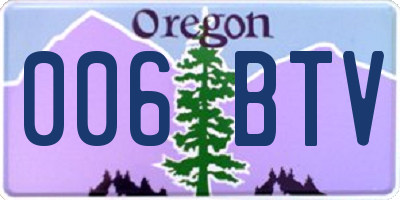 OR license plate 006BTV