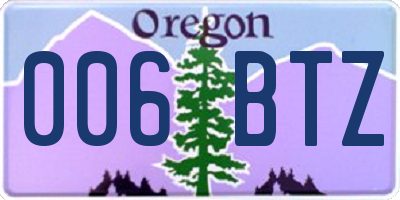 OR license plate 006BTZ