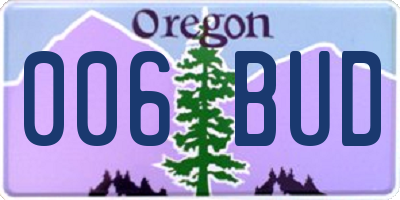 OR license plate 006BUD