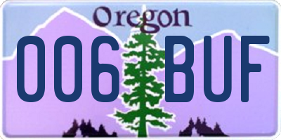 OR license plate 006BUF