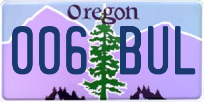 OR license plate 006BUL