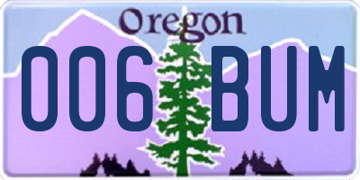 OR license plate 006BUM