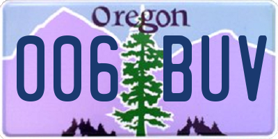 OR license plate 006BUV