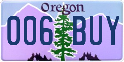 OR license plate 006BUY