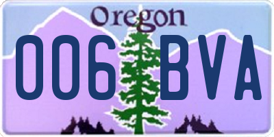 OR license plate 006BVA