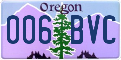 OR license plate 006BVC