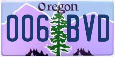 OR license plate 006BVD