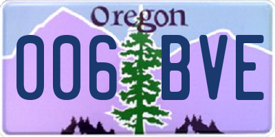 OR license plate 006BVE