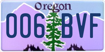 OR license plate 006BVF