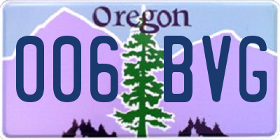 OR license plate 006BVG
